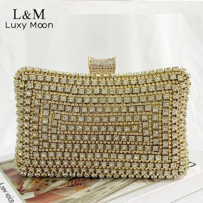 Celeste Luxe Evening Clutch – Gold Edition