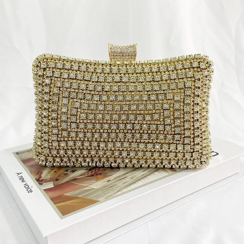 Celeste Luxe Evening Clutch – Gold Edition