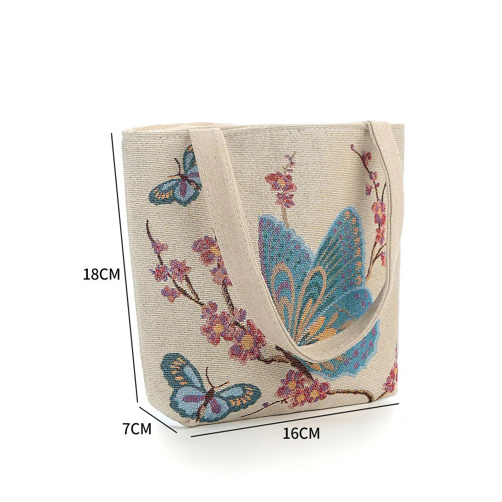 Boho Embroidered Tote: Vintage Chic Canvas Bag